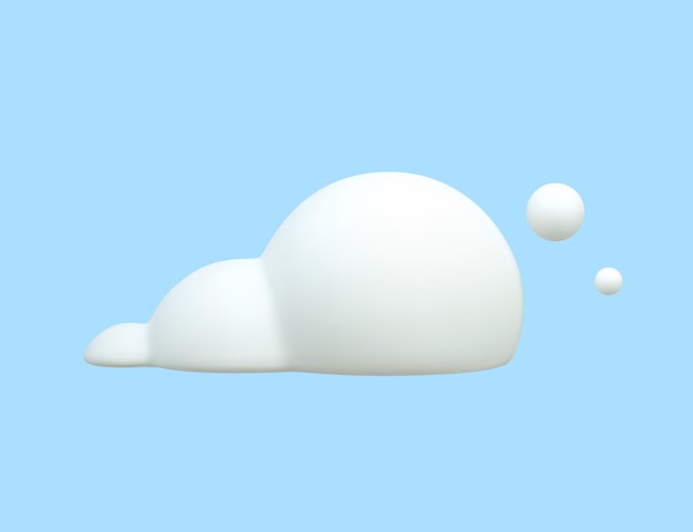 Nube blanca 3d sobre fondo azul Nubes en forma de dibujos animados suaves o humo Ilustración vectorial