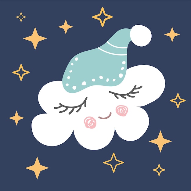 Nube blanca en un sombrero