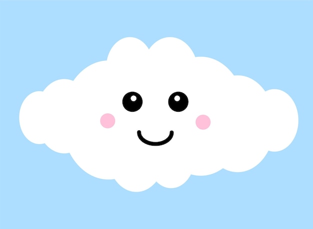 Nube blanca vectorial con cara