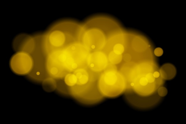 Nube bokeh de color con círculos suaves brillantes sobre fondo negro Efecto de borrón de luz elegante para superposiciones vectoriales abstractas soñadoras o mínimas y diseño digital