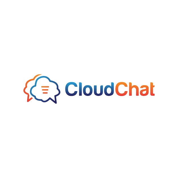 Nube chat logo diseño plantilla vector