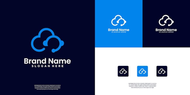 La nube con la combinación de chat talk inspiración para el diseño del logotipo