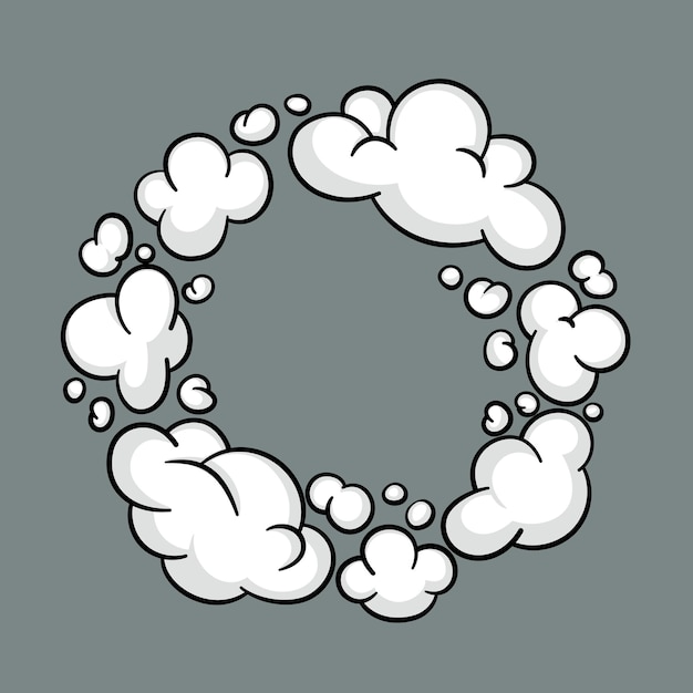 Nube cómica o efectos de movimiento de dibujos animados de humo y explosión