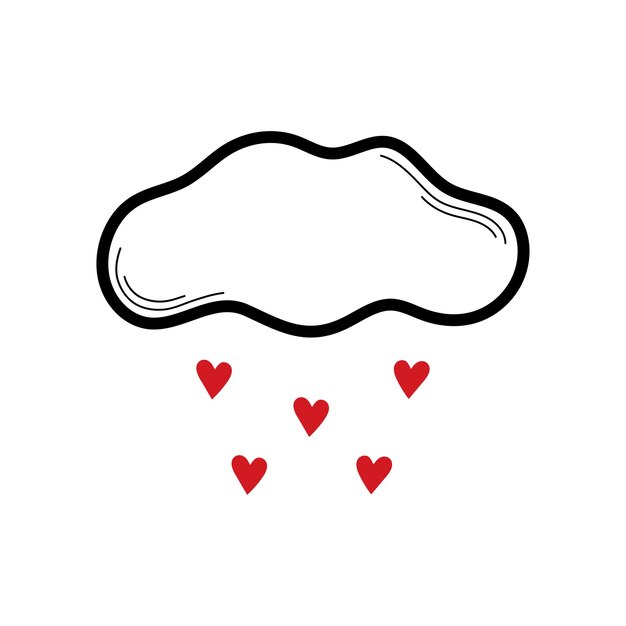 Nube con corazones. Elemento decorativo para la decoración del día de san valentín.