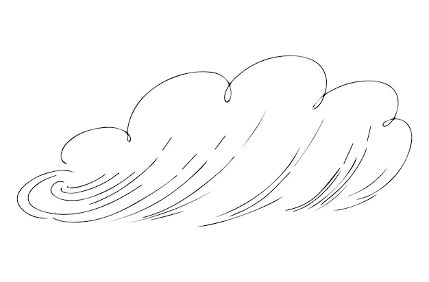 Nube dibujada a mano con diferentes líneas Ilustración vectorial