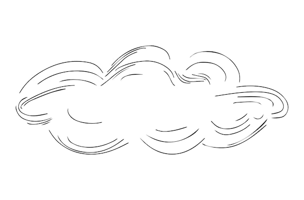 Nube dibujada a mano con diferentes líneas Ilustración vectorial