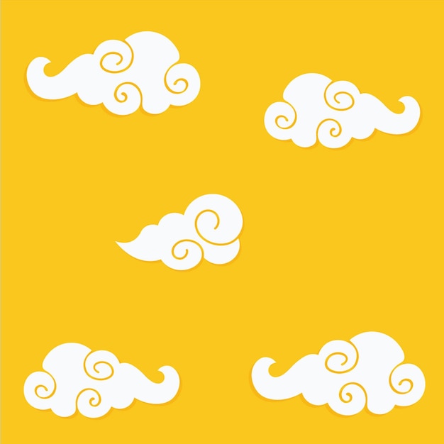Nube de dibujos animados dibujada a mano Ilustración vectorial de diseño colorido