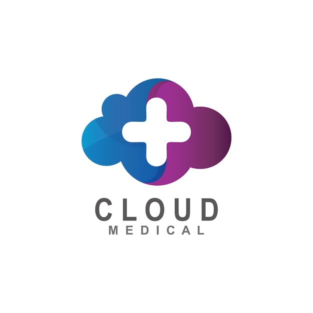 Nube con diseño de logotipo de símbolo médico