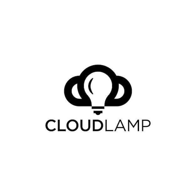 nube con diseño de vector de logotipo de luces