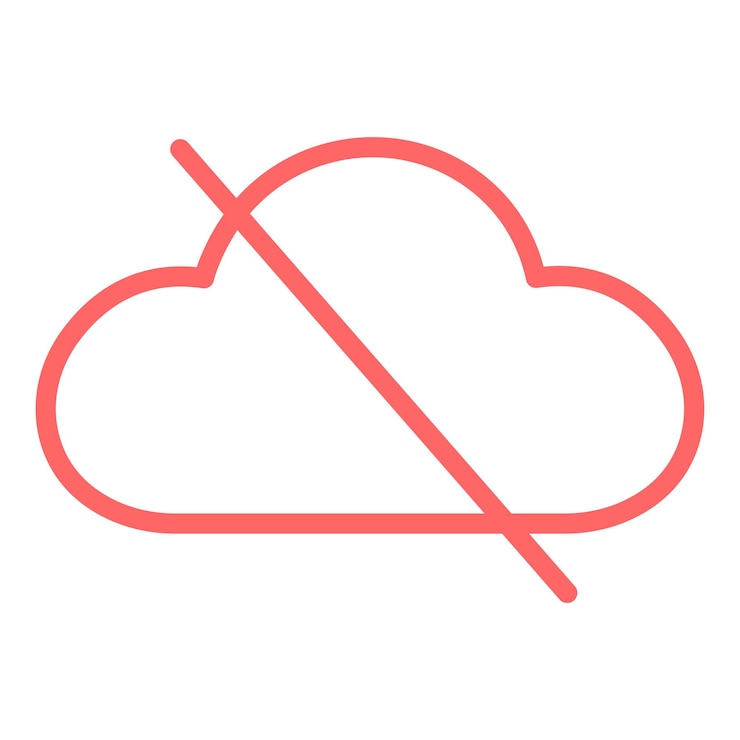 Vector nube de diseño vectorial estilo de icono inaccesible