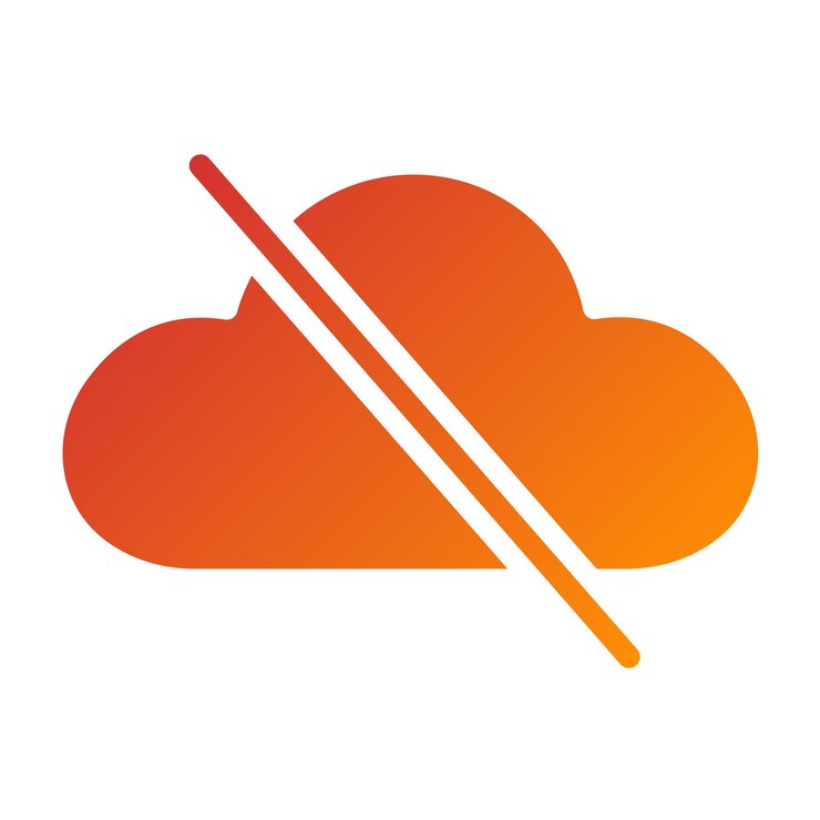Vector nube de diseño vectorial estilo de icono inaccesible