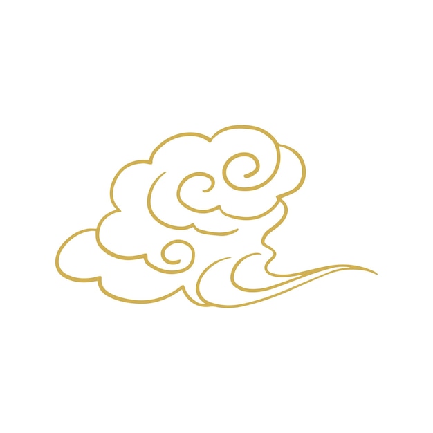 Nube dorada tradicional china de estilo retro