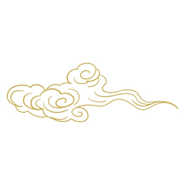 Nube dorada tradicional china de estilo retro