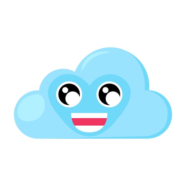 Una nube de emojis encantada con una expresión feliz