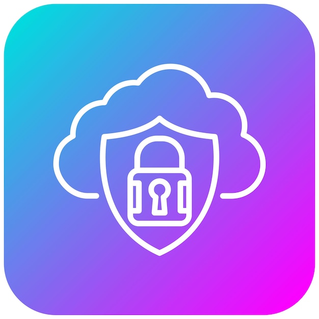 una nube con un escudo y un escudo con un fondo azul