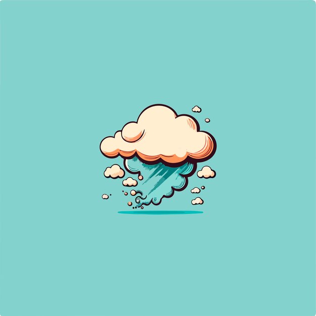 la nube está lloviendo estilo de dibujos animados