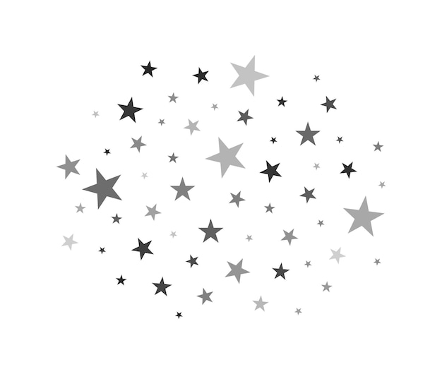 Nube de estrellas brilla estrellas aisladas sobre fondo blanco cielo estrellado ilustración vectorial