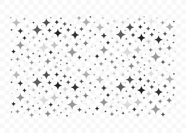 Nube de estrellas brilla estrellas aisladas sobre fondo blanco cielo estrellado ilustración vectorial