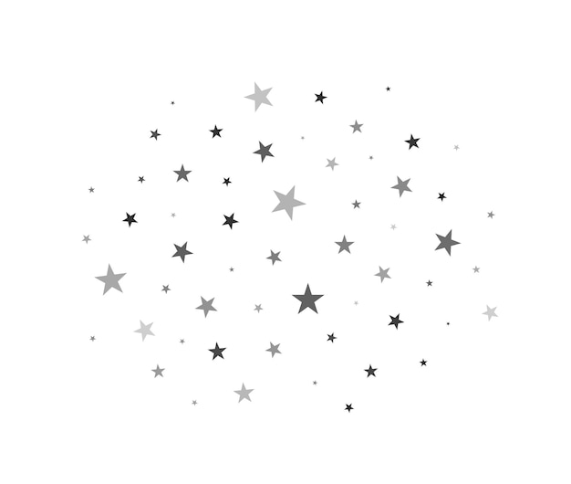 Nube de estrellas brilla estrellas aisladas sobre fondo blanco cielo estrellado ilustración vectorial