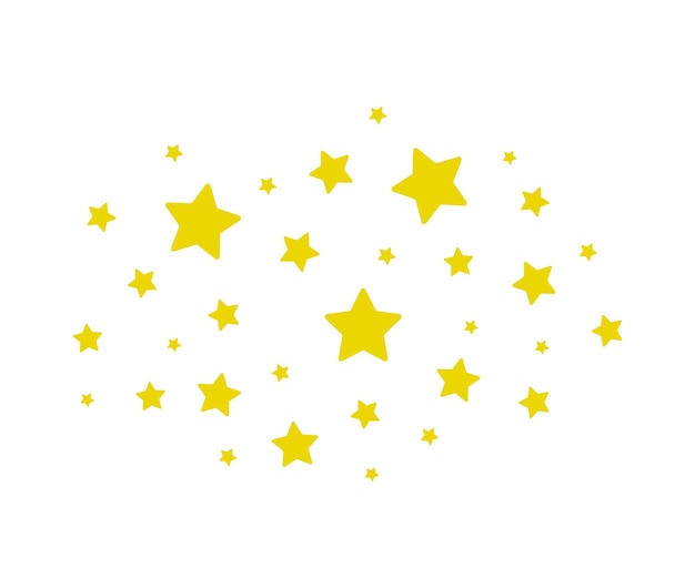 Nube de estrellas brilla estrellas aisladas sobre fondo blanco ilustración vectorial