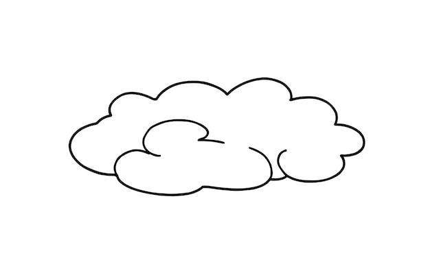 Vector nube fenómeno natural garabato dibujos animados lineales libro para colorear