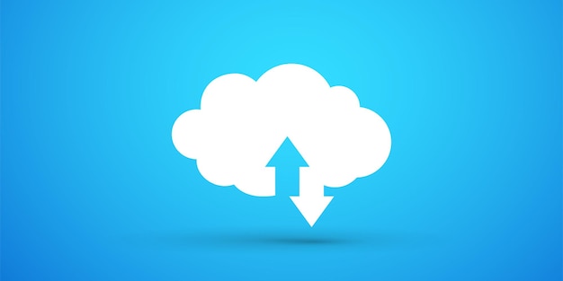 Nube con flechas significa ilustración de carga de datos