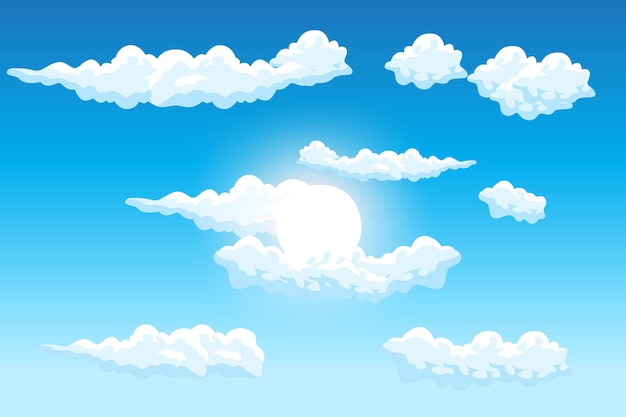 Nube fondo diseño cielo paisaje ilustración decoración vector banners y afiches