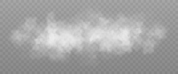 Nube de humo blanco aislado Efecto transparente