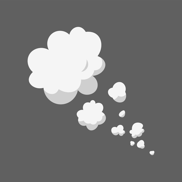 Nube de humo de dibujos animados Efecto de tallo cómico Conjunto de silueta de niebla vectorial