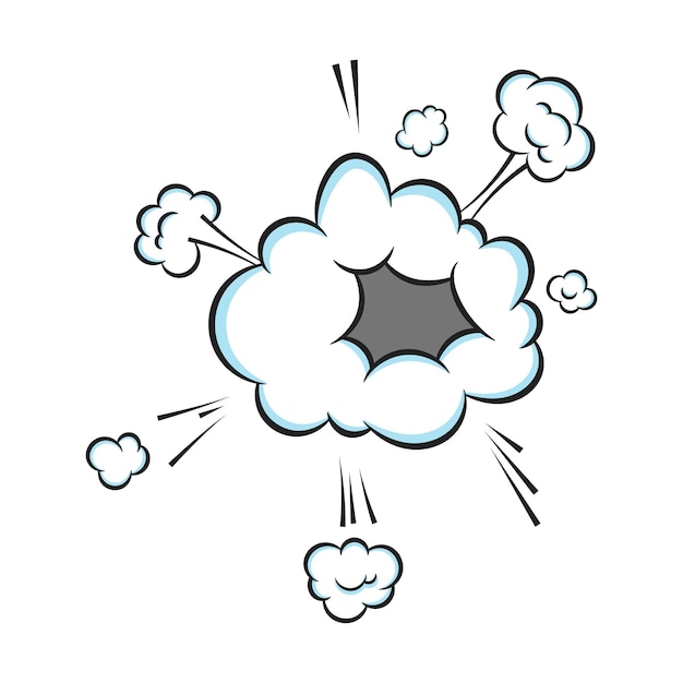 La nube de humo que huele a pedo es una ilustración vectorial de diseño de estilo plano de dibujos animados de arte pop.