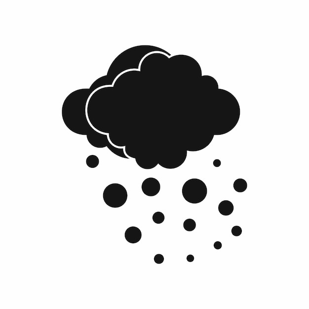 Vector nube con icono de granizo en estilo simple aislado ilustración vectorial