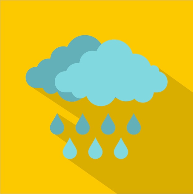 Nube con icono de lluvia Ilustración plana de nube con icono vectorial de lluvia para la web