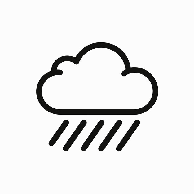 Nube con icono vectorial realista aislado de la lluvia