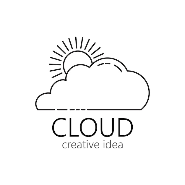 Nube ilustración logo vector diseño plano