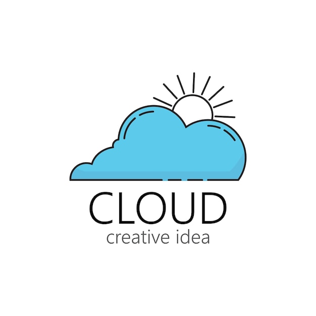 Nube ilustración logo vector diseño plano