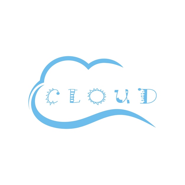 Nube ilustración logo vector diseño plano