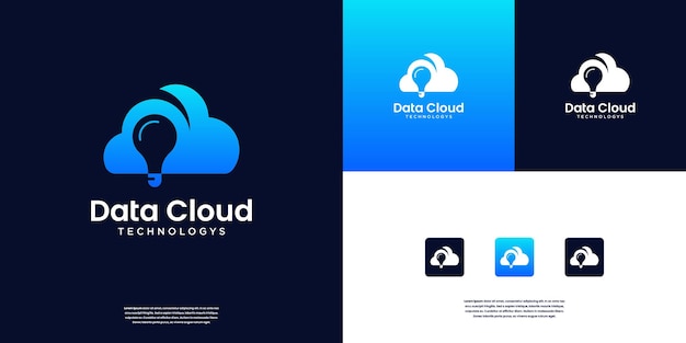 La nube con innovación tecnológica inteligente inspira el diseño del logotipo
