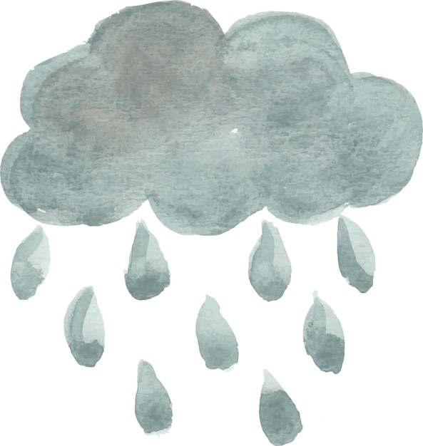 La nube de lluvia de la acuarela