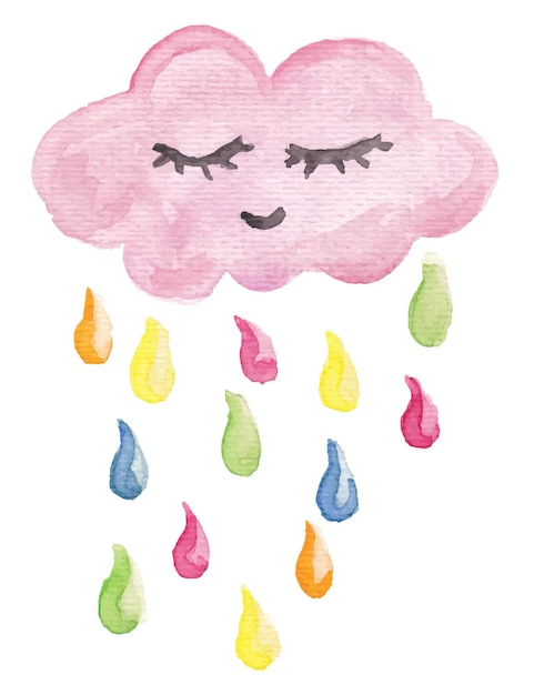 Nube de lluvia con los ojos cerrados