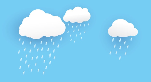 Nube y lluvia temporada de lluvias clima fondo de la naturaleza Ilustración del vector de desastres naturales de inundación