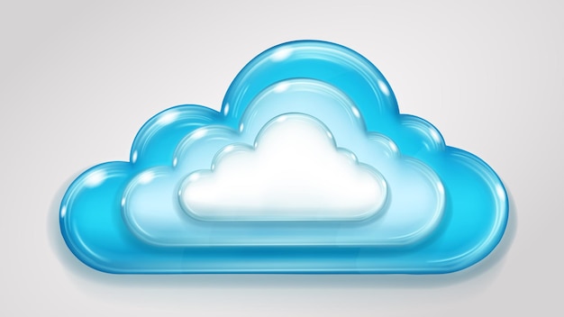 Nube multicapa de vidrio en colores azul claro