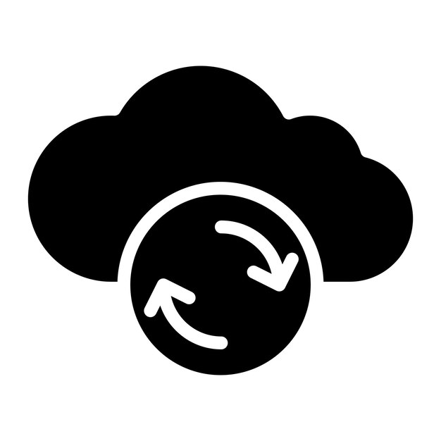 una nube negra con una flecha que señala a la izquierda y a la derecha