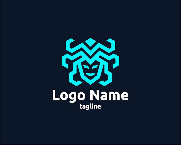 Nube ninja logo vector barbar medusa peluquero jeque sikh letra C nube logo editable y fácil de personalizar Naturaleza diseño inspiración tecnología de datos diseño de logotipo de nube