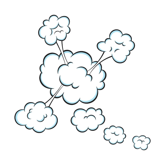 Nube con olor a humo pop art dibujos animados de estilo plano diseño ilustración vectorial