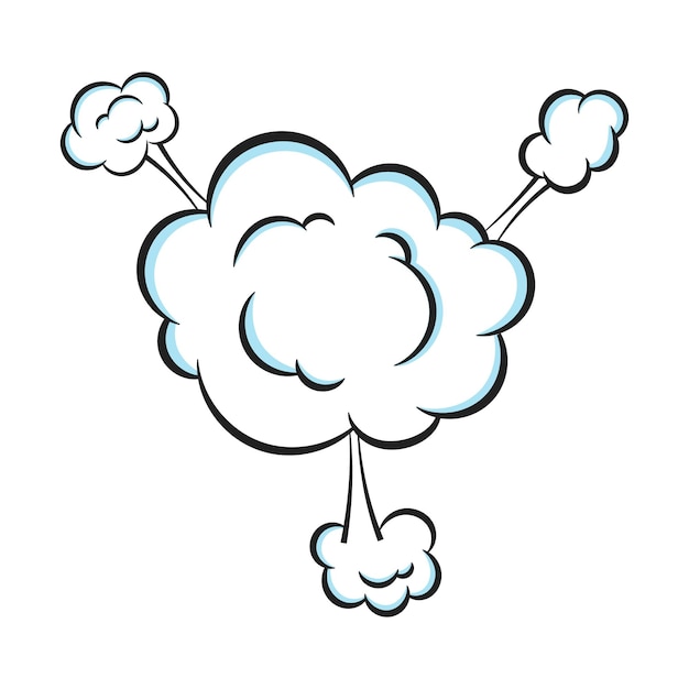 Nube con olor a humo pop art dibujos animados de estilo plano diseño ilustración vectorial