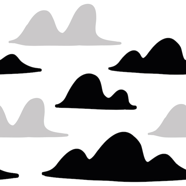 Nube de patrones sin fisuras en estilo plano de dibujos animados