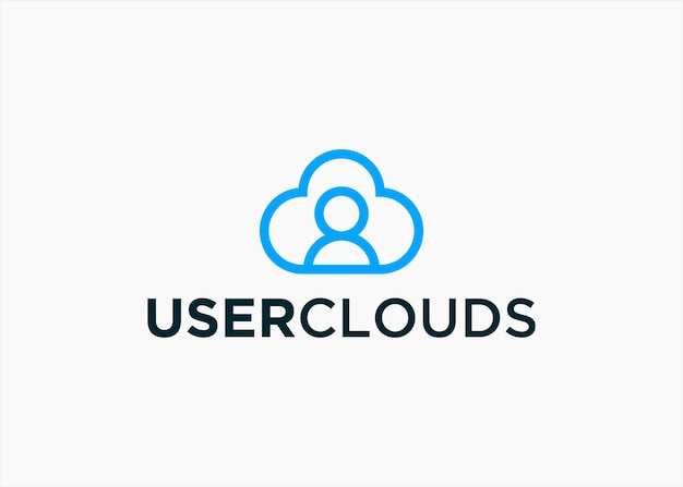 nube con personas logo diseño vector silueta ilustración