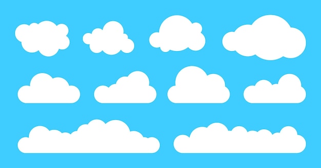 Nube plana Formas nubladas simples Nubes blancas hinchadas y espumosas en el cielo azul