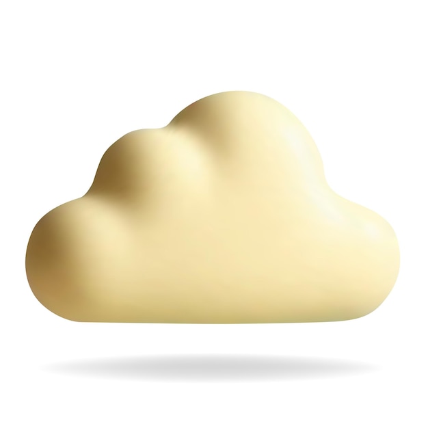 Nube de plástico amarillo 3D Forma de nube suave Elemento de guardería Color pastel