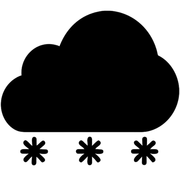 una nube con unos pocos copos de nieve debajo de ella pictograma